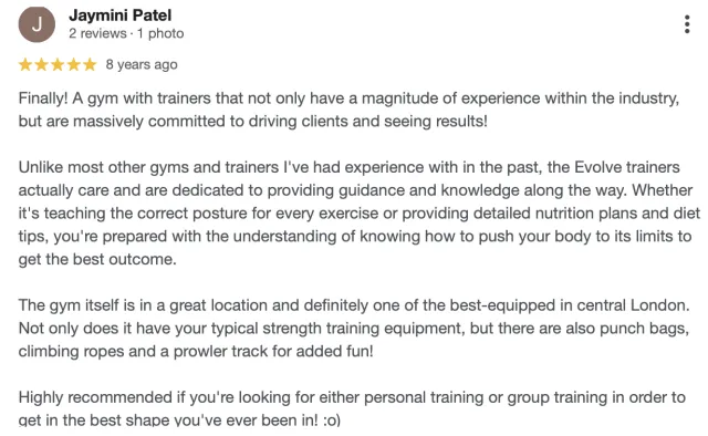 Evolve Fitness member review 8