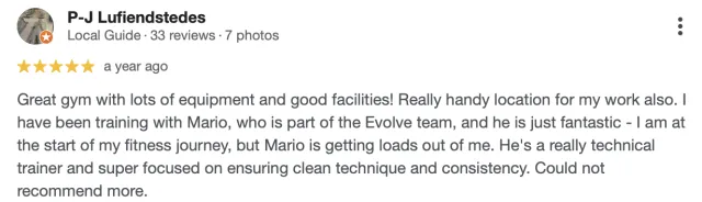 Evolve Fitness member review 9
