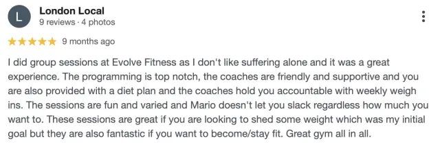 Evolve Fitness member review 10